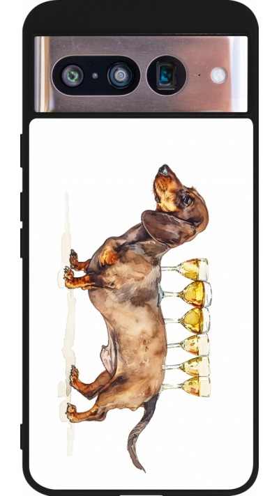 Google Pixel 8 Case Hülle - Silikon schwarz Wine Teckel Google Pixel 8 Case Hülle - Silikon schwarz Wine Teckel