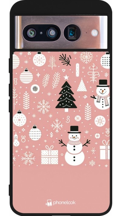 Google Pixel 8 Case Hülle - Silikon schwarz Weihnachten 2024 Rose Schneemann Weihnachten Google Pixel 8 Case Hülle - Silikon schwarz Weihnachten 2024 Rose Schneemann Weihnachten