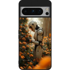 Coque Google Pixel 8 Pro - Silicone rigide noir Astronaut flowers 2025