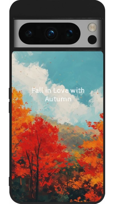 Coque Google Pixel 8 Pro - Silicone rigide noir Autumn 25 Fall in love