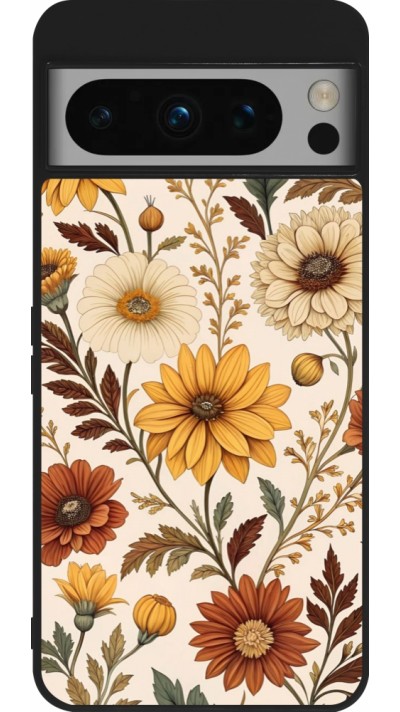 Coque Google Pixel 8 Pro - Silicone rigide noir Autumn 25 Flower pattern