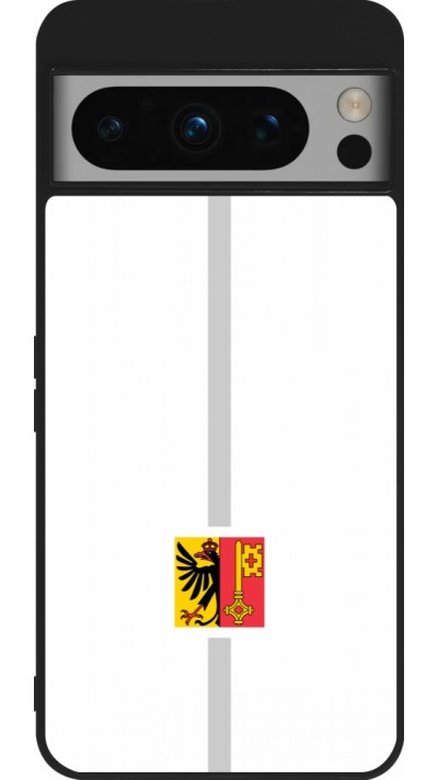 Coque Google Pixel 8 Pro - Silicone rigide noir Canton GE blanc