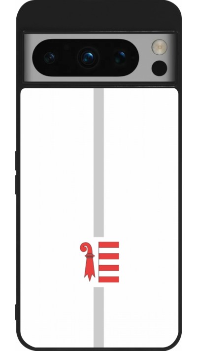Coque Google Pixel 8 Pro - Silicone rigide noir Canton JU blanc