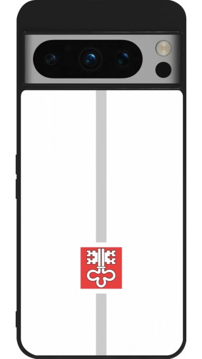Coque Google Pixel 8 Pro - Silicone rigide noir Canton NW blanc