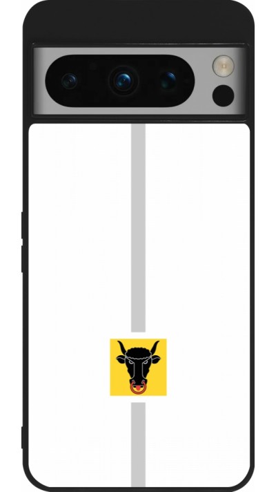 Coque Google Pixel 8 Pro - Silicone rigide noir Canton UR blanc
