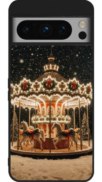 Google Pixel 8 Pro Case Hülle - Silikon schwarz Christmas 25 Carousel