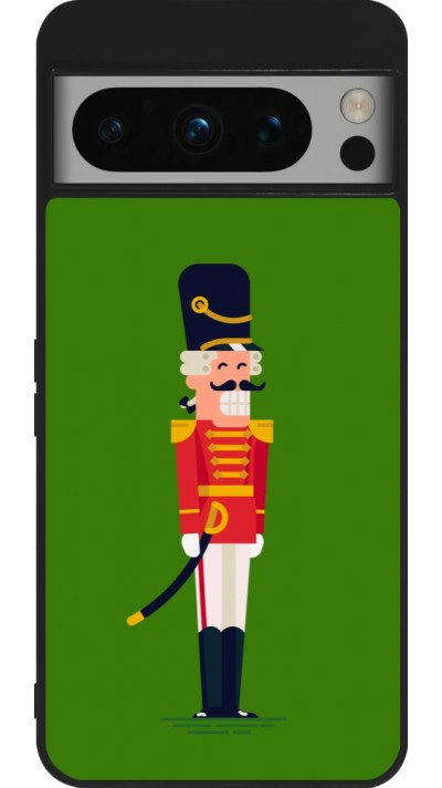 Google Pixel 8 Pro Case Hülle - Silikon schwarz Christmas 25 Nutcracker Green