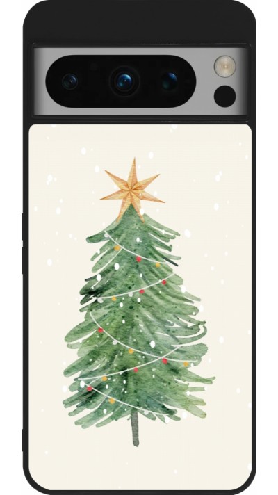 Google Pixel 8 Pro Case Hülle - Silikon schwarz Christmas 25 Sketch Tree