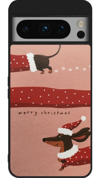 Google Pixel 8 Pro Case Hülle - Silikon schwarz Christmas 25 Teckel Merry Xmas