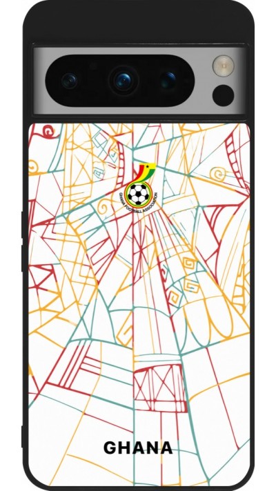 Coque Google Pixel 8 Pro - Silicone rigide noir Maillot de football Ghana 2026 personnalisable