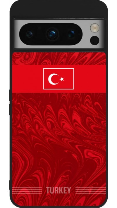 Coque Google Pixel 8 Pro - Silicone rigide noir Maillot de football Turquie 2026 personnalisable