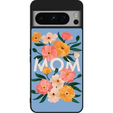 Google Pixel 8 Pro Case Hülle - Silikon schwarz Mom 2026 Flowers