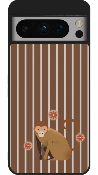 Google Pixel 8 Pro Case Hülle - Silikon schwarz Monkey with stripes Google Pixel 8 Pro Case Hülle - Silikon schwarz Monkey with stripes