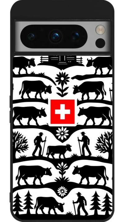 Coque Google Pixel 8 Pro - Silicone rigide noir Poya Suisse 3