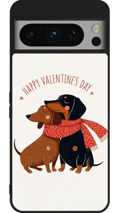 Coque Google Pixel 8 Pro - Silicone rigide noir Saint Valentines Day 26 Happy Valentine