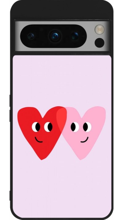 Coque Google Pixel 8 Pro - Silicone rigide noir Saint Valentines Day 26 Heart