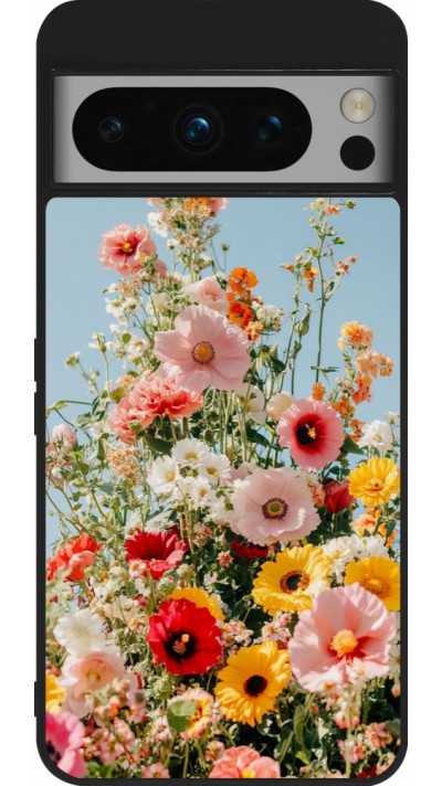 Coque Google Pixel 8 Pro - Silicone rigide noir Spring flowers Spring 2026