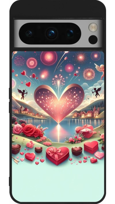 Google Pixel 8 Pro Case Hülle - Silikon schwarz Valentin 2025 Schick