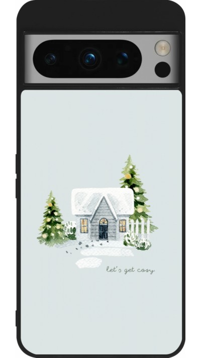 Google Pixel 8 Pro Case Hülle - Silikon schwarz Winter 25 Cosy House