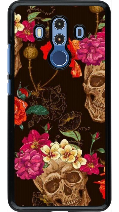 Hülle Huawei Mate 10 Pro - Skulls and flowers Hülle Huawei Mate 10 Pro - Skulls and flowers