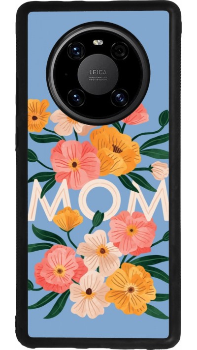 Coque Huawei Mate 40 Pro - Silicone rigide noir Mom 2026 Flowers