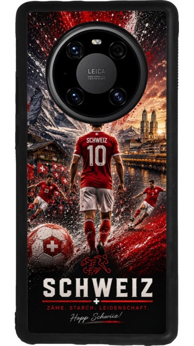 Coque Huawei Mate 40 Pro - Silicone rigide noir Football Schweiz splash 2026