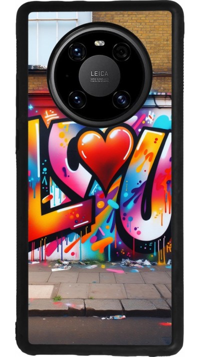 Coque Huawei Mate 40 Pro - Silicone rigide noir Valentine 2025 Love U Tag