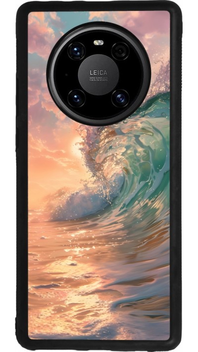 Coque Huawei Mate 40 Pro - Silicone rigide noir Wave Sunset
