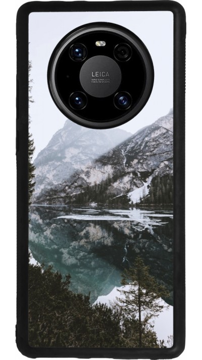 Coque Huawei Mate 40 Pro - Silicone rigide noir Winter 22 snowy mountain and lake
