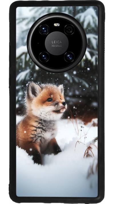 Huawei Mate 40 Pro Case Hülle - Silikon schwarz Weihnachten 2023 Fuechslein Tanne