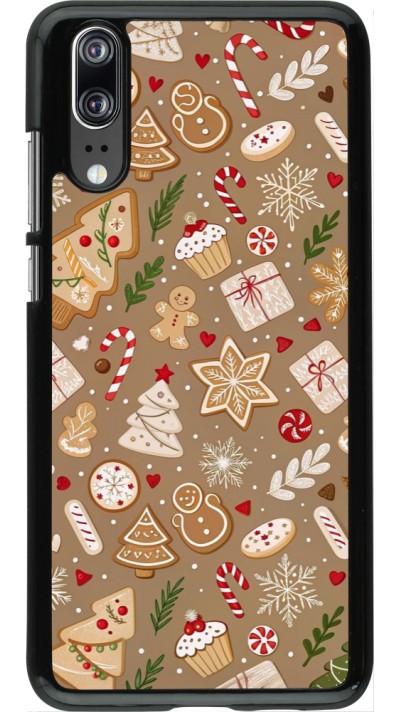 Huawei P20 Case Hülle - Christmas 25 Pattern Ginger Cookie
