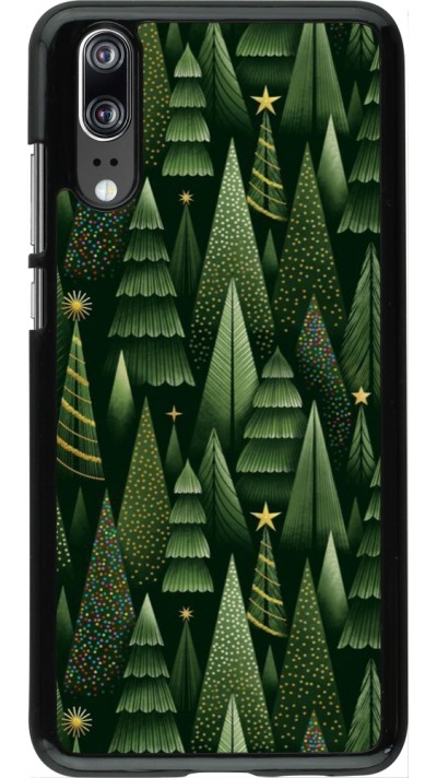 Huawei P20 Case Hülle - Christmas 25 Pattern Xmas Tree