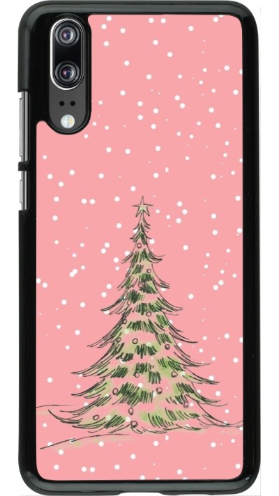 Huawei P20 Case Hülle - Christmas 25 Pink Tree