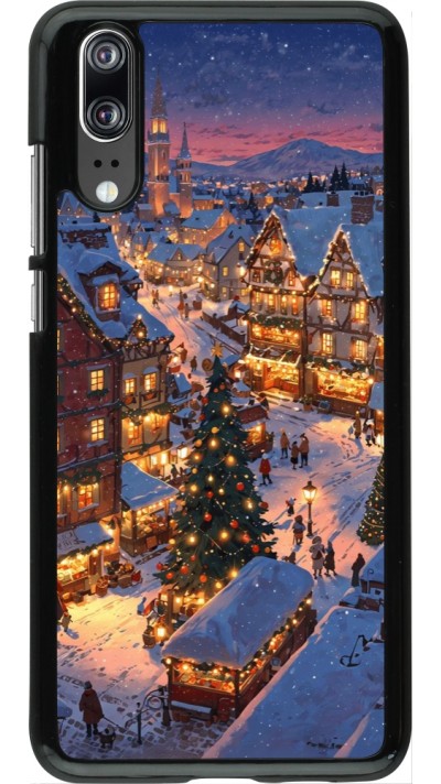 Huawei P20 Case Hülle - Christmas 25 Xmas Village