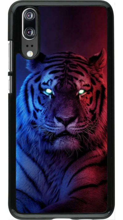 Hülle Huawei P20 - Tiger Blue Red Hülle Huawei P20 - Tiger Blue Red