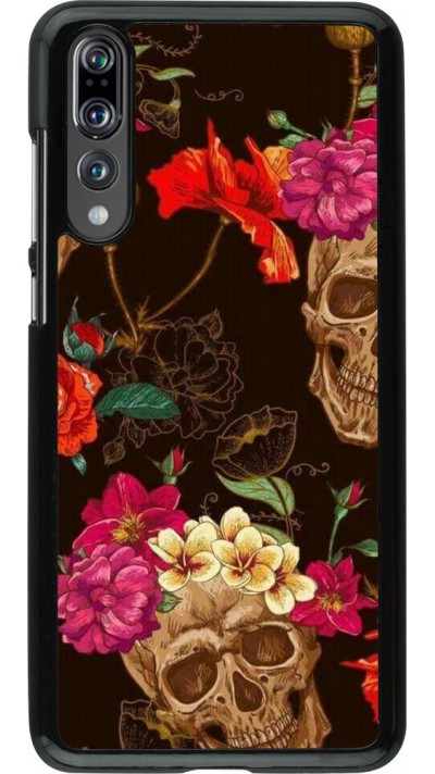 Hülle Huawei P20 Pro - Skulls and flowers Hülle Huawei P20 Pro - Skulls and flowers