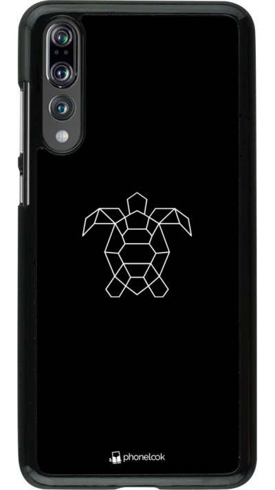 Hülle Huawei P20 Pro - Turtles lines on black Hülle Huawei P20 Pro - Turtles lines on black