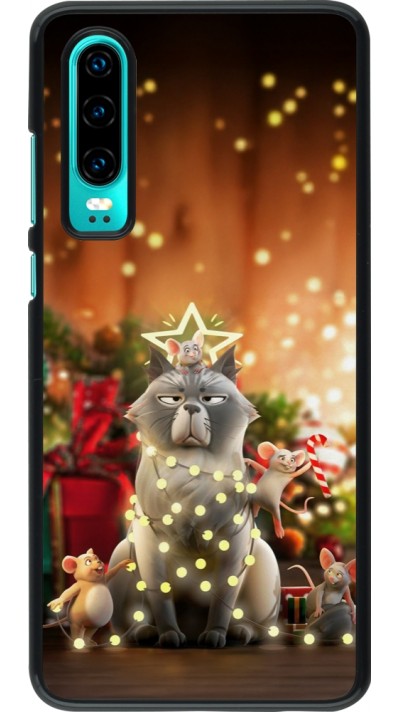 Huawei P30 Case Hülle - Christmas 25 Xmas Cat