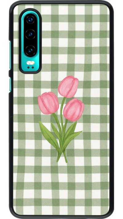Huawei P30 Case Hülle - Green vichy tulips Spring 2026