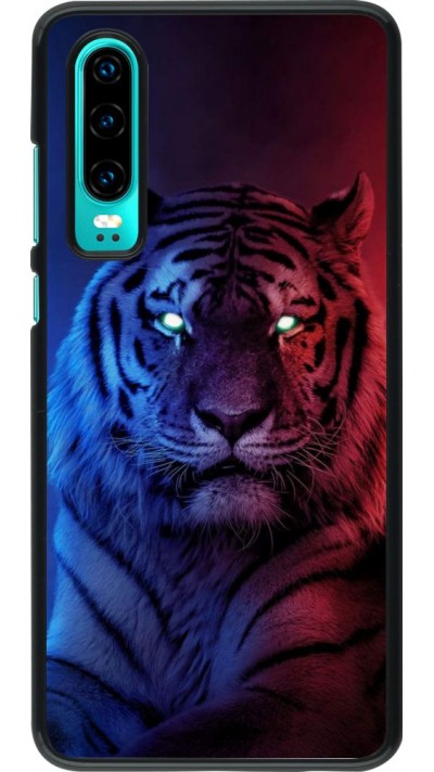 Hülle Huawei P30 - Tiger Blue Red Hülle Huawei P30 - Tiger Blue Red