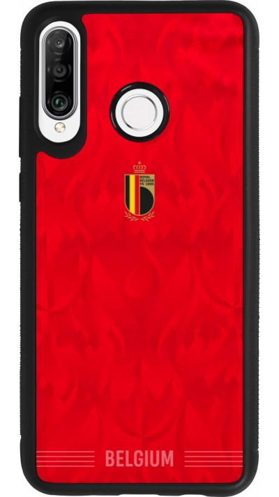 Coque Huawei P30 Lite - Silicone rigide noir Maillot de football Belgique 2026 personnalisable