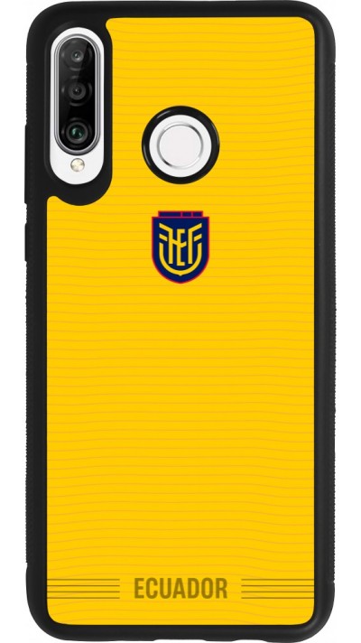 Coque Huawei P30 Lite - Silicone rigide noir Maillot de football Équateur 2026 personnalisable