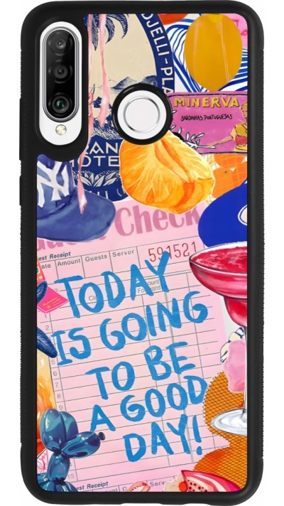 Huawei P30 Lite Case Hülle - Silikon schwarz Preppy Today is Going to be a good day