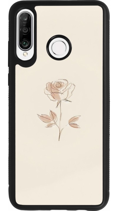 Huawei P30 Lite Case Hülle - Silikon schwarz Rosa Sand Minimalistisch
