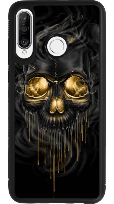 Huawei P30 Lite Case Hülle - Silikon schwarz Skull 02