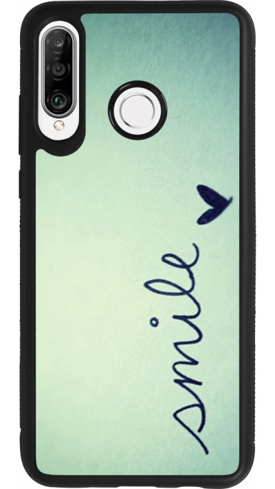 Huawei P30 Lite Case Hülle - Silikon schwarz Smile
