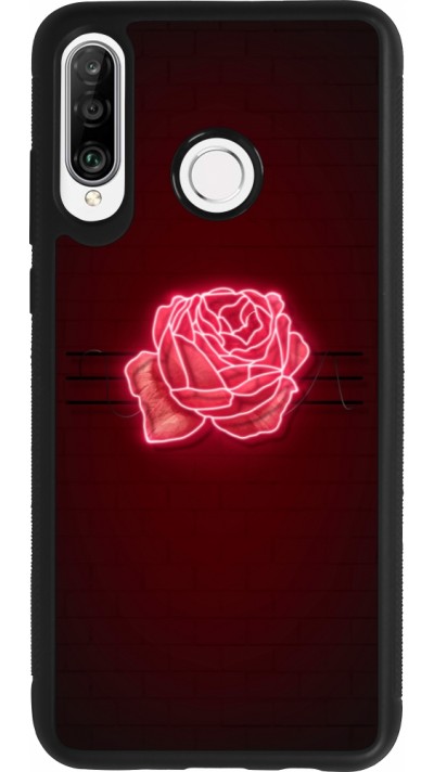 Huawei P30 Lite Case Hülle - Silikon schwarz Spring 23 neon rose