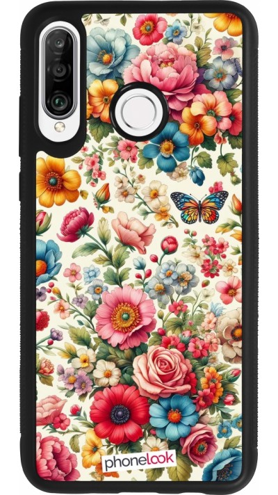 Huawei P30 Lite Case Hülle - Silikon schwarz Spring 25 fruehling bluetend