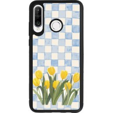 Coque Huawei P30 Lite - Silicone rigide noir Blue vichy tulips Spring 2026