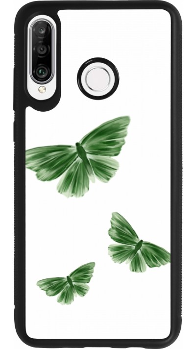 Coque Huawei P30 Lite - Silicone rigide noir Butterflies Spring 2026